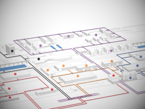 Isometric view of residential electrical grid